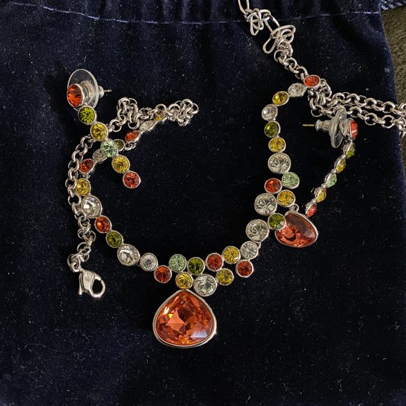 Swarovski Jewelry - Swarovski crystal necklace and earring set